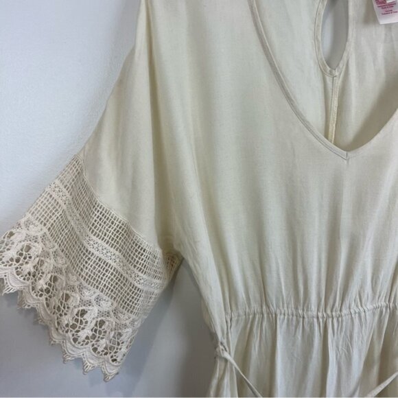 2CHILLIES Swimwear Australia Cover Boho Cream Crochet Sleeve Cover Up - Picture 4 of 13